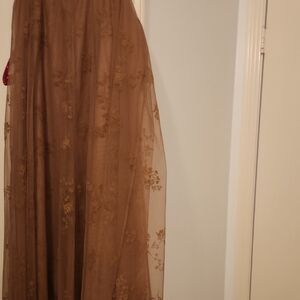 Elegant Brown Lace Skirt